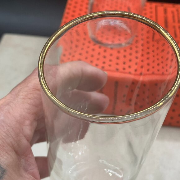 1960's Federal Glass "Tipsy" Highball Drunken Soldier Glasses Set of 4 Hand Blow - Picture 5 of 8